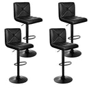 Artiss Set of 4 Bar Stools PU Leather Criss Cross Style - Black