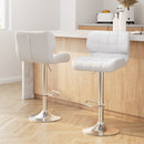 Artiss Set of 2 PU Leather Gas Lift Bar Stools - White and Chrome