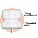 Artiss Set of 4 PU Leather Gas Lift Bar Stools - White and Chrome