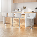 Artiss Set of 4 PU Leather Gas Lift Bar Stools - White and Chrome