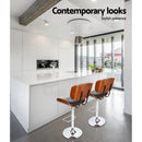 Artiss Wooden Gas Lift Bar Stool - Black and Chrome