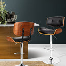 Artiss Wooden Gas Lift Bar Stool - Black and Chrome