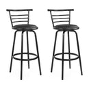 Artiss Set of 2 PU Leather Bar Stools - Black and Steel