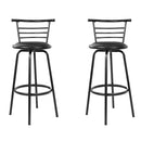 Artiss Set of 2 PU Leather Bar Stools - Black and Steel