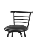 Artiss Set of 2 PU Leather Bar Stools - Black and Steel