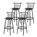 Artiss Set of 4 PU Leather Bar Stools - Black and Steel