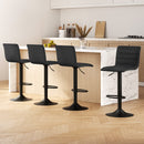Artiss Set of 4 Faux Linen Bar Stools - Black