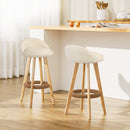 Artiss Set of 2 PU Leather Backrest Bar Stools - Beige