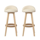 Artiss Set of 2 PU Leather Backrest Bar Stools - Beige