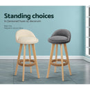 Artiss Set of 2 PU Leather Backrest Bar Stools - Beige