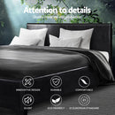 Artiss Bed Frame Double Size Base Mattress Platform Leather Wooden Black NEO