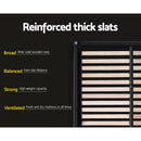 Artiss Vila Bed Frame Fabric Gas Lift Storage - Charcoal Queen