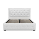 Artiss Tiyo Bed Frame PU Leather Gas Lift Storage - White Double