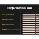 Artiss Bed Frame Double Size Gas Lift Base With Storage Black Leather