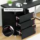 Artiss Metal Desk with 3 Drawers - Black