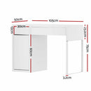 Artiss Metal Desk With Storage Cabinets - White