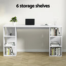 Artiss 3 Level Desk with Storage & Bookshelf - White