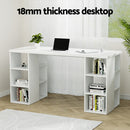 Artiss 3 Level Desk with Storage & Bookshelf - White