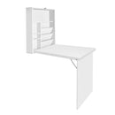 Artiss Foldable Desk with Bookshelf - White
