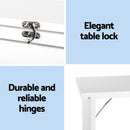 Artiss Foldable Desk with Bookshelf - White