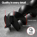 Giantz Post Hole Digger Auger Drill Bit Set 100mm 200mm 300mm Carbon Steel Black