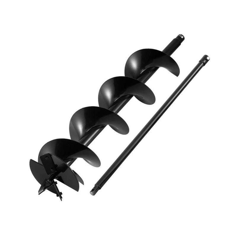 Giantz Post Hole Digger Auger Drill Bit 200mm with 80cm Extension Shaft Black
