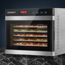DEVANTi 6 Trays Commercial Food Dehydrator Stainless Steel Fruit Dryer
