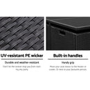 Gardeon 5 Piece Wicker Outdoor Dining Set - Black