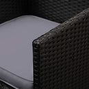 Gardeon 5 Piece Wicker Outdoor Dining Set - Black