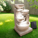 Gardeon  4 Tier Solar Powered Water Fountain with Light - Sand Beige