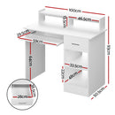 Artiss Office Computer Desk with Storage - White