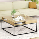 Artiss Coffee Table Storage Shelf Metal Frame