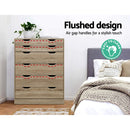 Artiss 6 Chest of Drawers Tallboy Dresser Table Storage Cabinet Oak Bedroom