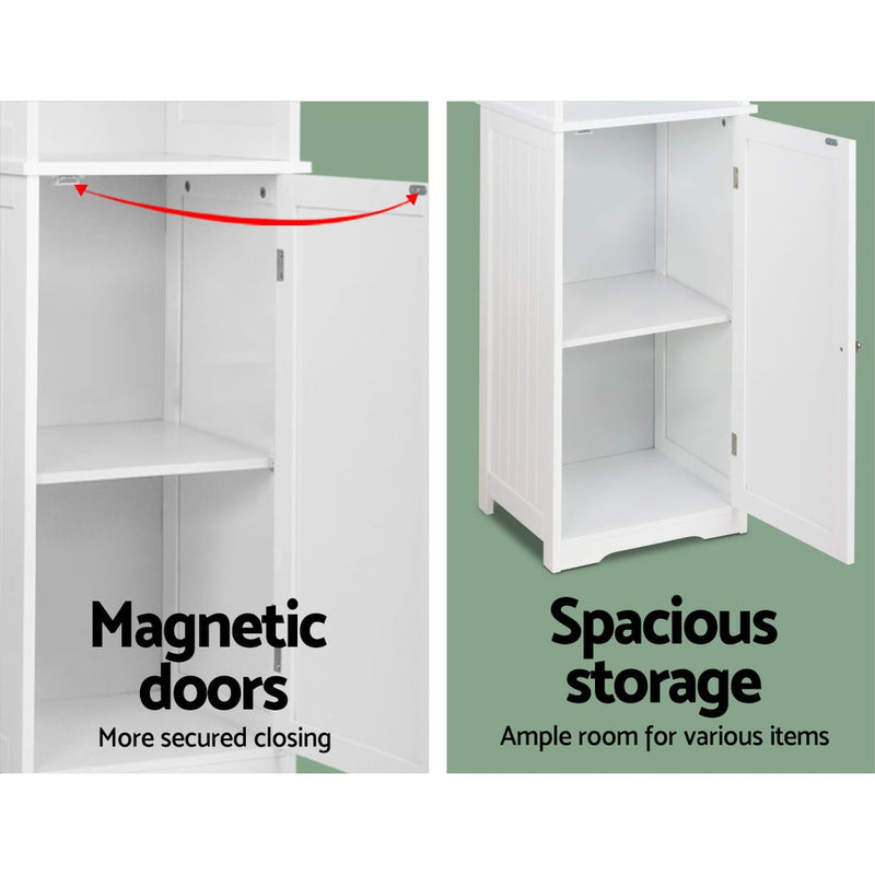 Artiss Bathroom Tallboy Furniture Toilet Storage Cabinet Laundry Cupboard Tall
