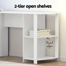 Artiss Office Computer Desk Corner Student Study Table Workstation L-Shape Shelf White