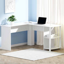 Artiss Office Computer Desk Corner Student Study Table Workstation L-Shape Shelf White