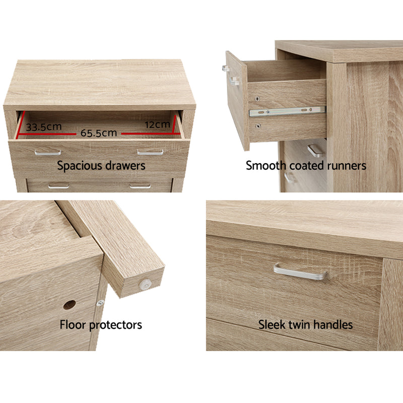 Artiss 5 Chest of Drawers Tallboy Dresser Table Bedroom Storage Cabinet