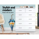 Artiss Tallboy Dresser Table 6 Chest of Drawers Cabinet Bedroom Storage White
