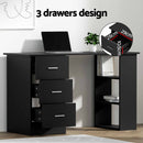 Artiss Office Computer Desk Student Study Table Workstation 3 Drawers 120cm Black