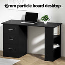 Artiss Office Computer Desk Student Study Table Workstation 3 Drawers 120cm Black