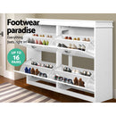 Artiss Shoe Cabinet Shoes Storage Rack Organiser White Shelf Drawer Cupboard 24 Pairs