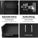 Artiss 2 Doors Shoe Cabinet Storage Cupboard - Black
