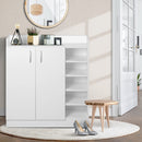 Artiss 2 Doors Shoe Cabinet Storage Cupboard - White