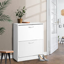 Artiss 2 Door Shoe Cabinet - White