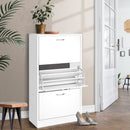 Artiss 3 Tier Shoe Cabinet - White