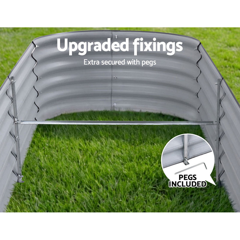 Greenfingers 240X80X42CM Galvanised Raised Garden Bed Steel Instant Planter