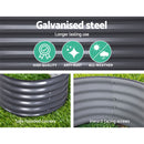 Greenfingers 320X80X42CM Galvanised Raised Garden Bed Steel Instant Planter
