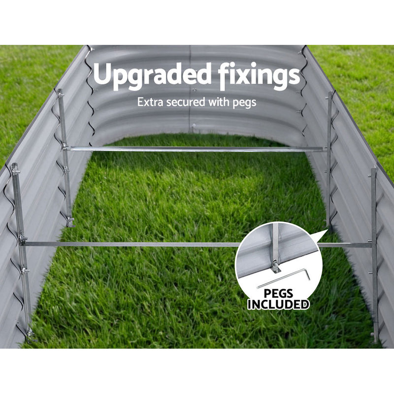 Greenfingers 320X80X42CM Galvanised Raised Garden Bed Steel Instant Planter