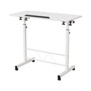 Portable Mobile Laptop Desk Notebook Computer Height Adjustable Table Sit Stand Study Office Work White