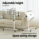 Artiss Laptop Table Desk Adjustable Stand With Fan - White